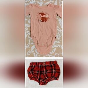 Carter's Fox Graphic Bodysuit and Plaid Shorts
